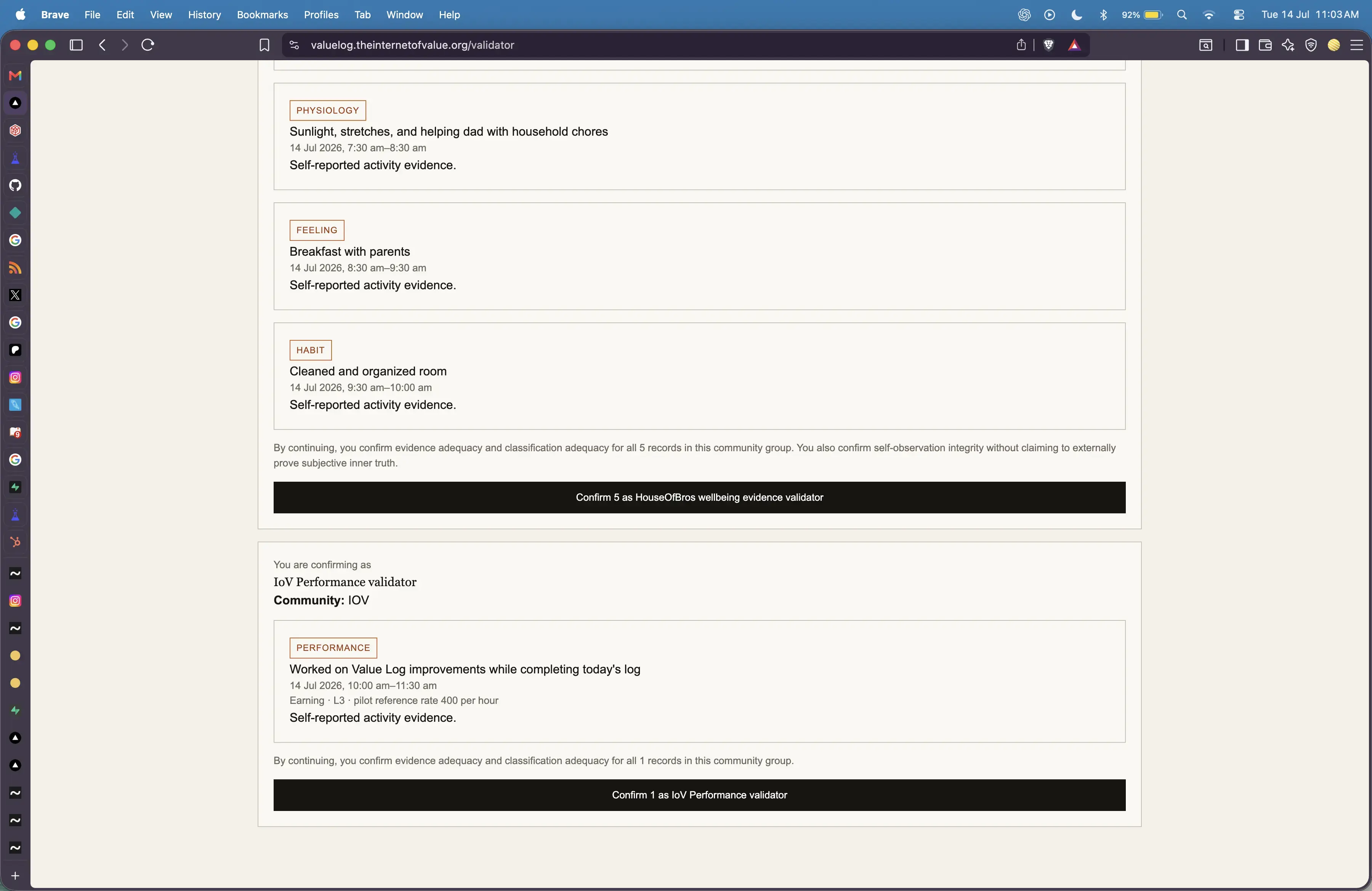 Value Log role-scoped bulk confirmation controls before the unified Review workspace.